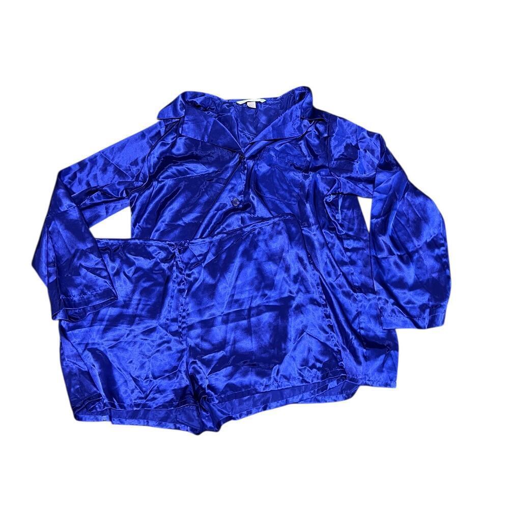 Victoria's Secret Purple Pajama Short Set Long Sleeve XL